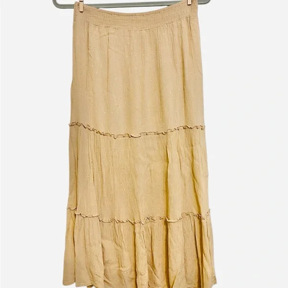 Sim & Sam tiered maxi skirt in beige/peach color size S - Picture 4 of 14